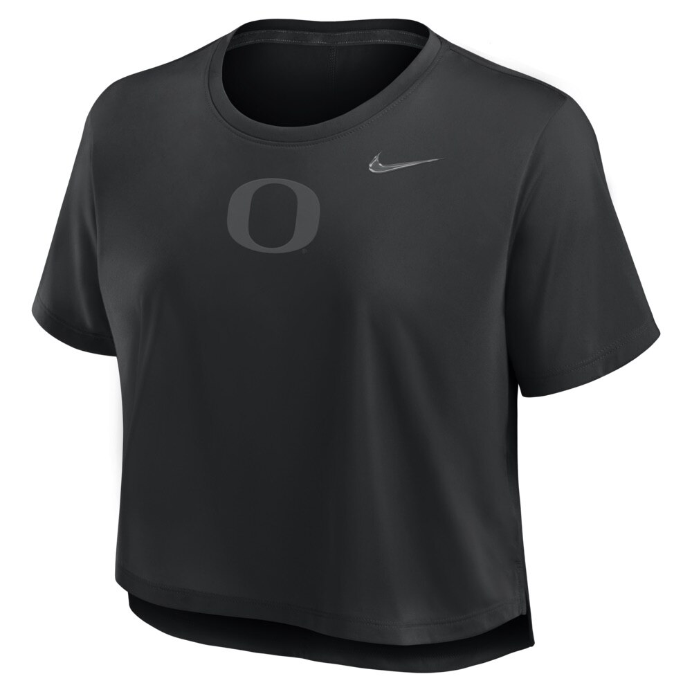 Classic Oregon O, Nike, Black, Crop Top, Performance/Dri-FIT, Women, T-Shirt, 795254